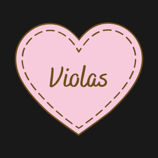 I Love Violas Simple Heart Design T-Shirt