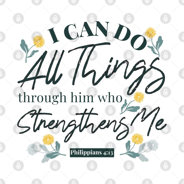 Philippians 4:13 White Ver by FlinArt