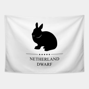 Netherland Dwarf Rabbit Black Silhouette Tapestry