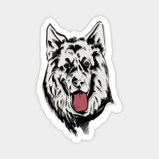 A German Shepherd head  Sketch Magnet