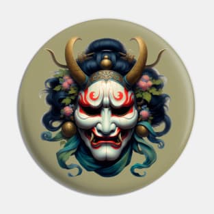 Japanese Demon Mask, Oni, Hannya Pin