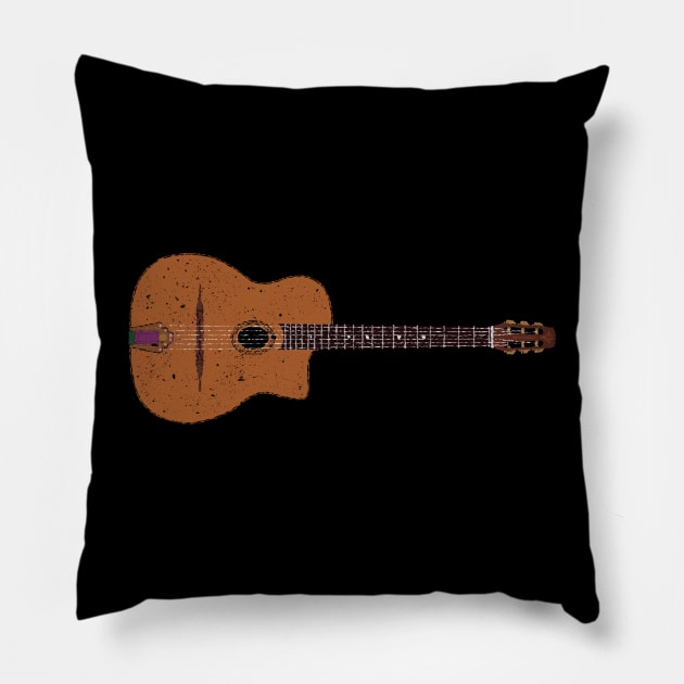 Django Reinhardt Selmer Gypsy Jazz Acoustic Guitar Pillow by Daniel Cash Guitar