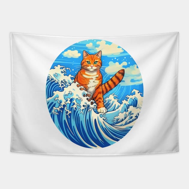 Surfing cat #cat Tapestry by JBJart