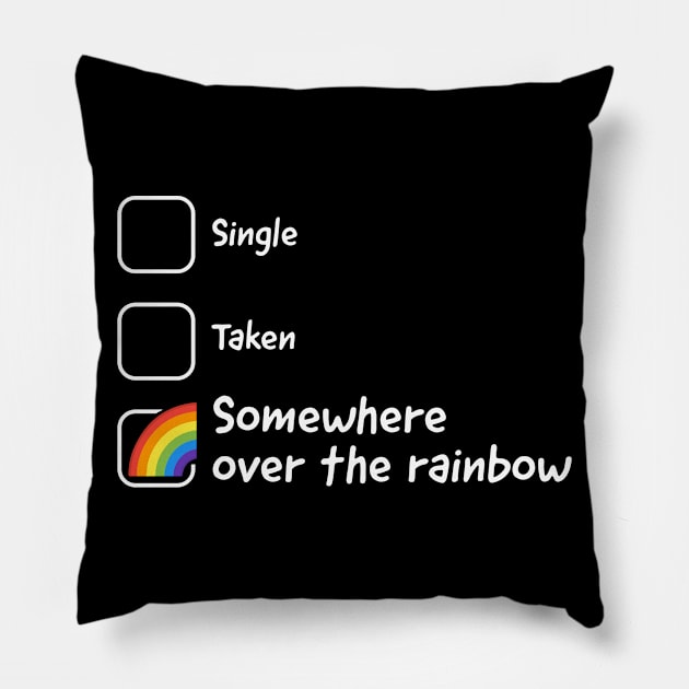 Somewhere over the Rainbow (white) Pillow by LoveEndlessVibes