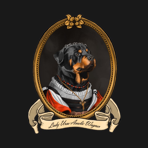 Renaissance Dog - Lady Ursa Amelie Wagner (A Rottweiler) by JMSArt