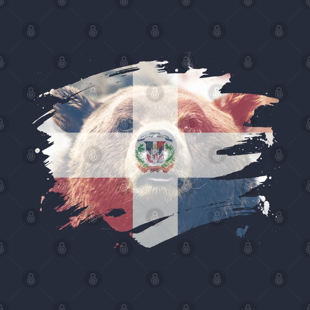 Dominican Republic Flag & Bear - Dominican Pride Design by Family Heritage Gifts