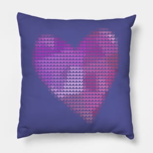 Purple Valentines Day Heart Filled with Hearts Pillow