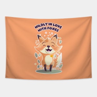 Wildly in Love with Foxes Fun and Cute Animal Print Design Tapestry