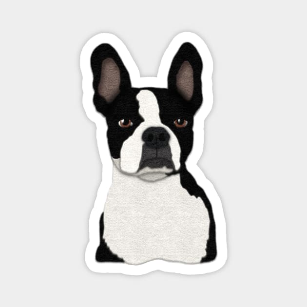 Boston Terrier | Felt Look Bostie Dog Magnet by CheriesArt