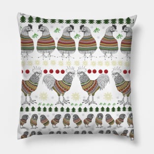 Christmas Chicken Knit Pillow