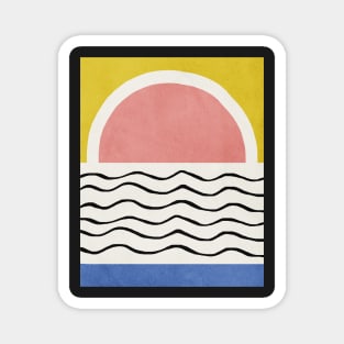 Sunset, Abstract, Mid century modern kids wall art, Nursery room Magnet