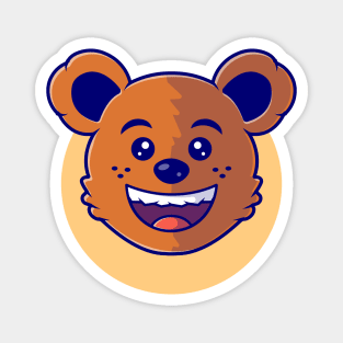 Cute Happy Bear Mascot Magnet