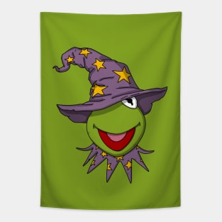 Halloween Wizard Kermit Tapestry