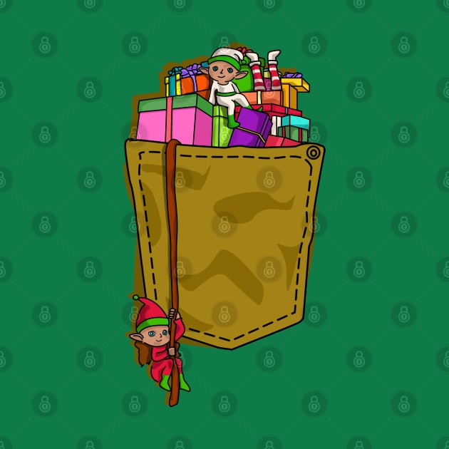 Festive Elf Expedition: Gold Pocket of Christmas Surprises by Fun Funky Designs