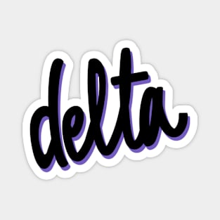 Greek Alphabet: delta (black-purple) Magnet