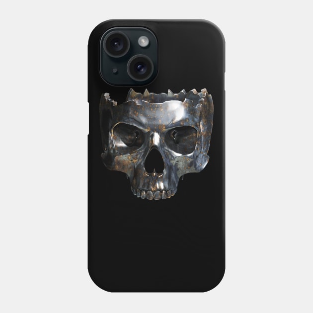 half Metal skull with rust Phone Case by Hispaniola-Fineart