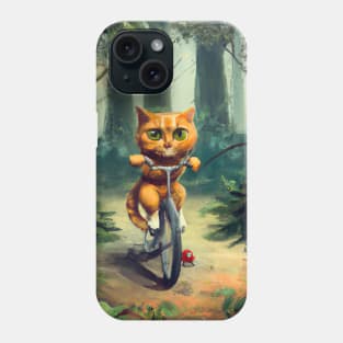 Cat riding a Bicycle Phone Case