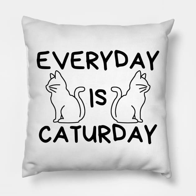 Everyday Is Caturday Pillow by Haministic Harmony