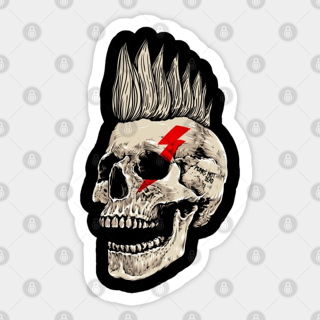 Punk Rock Skull T-Shirt Punks Not Dead Mohawk Style Tee Gift Punk Rock Skull T-Shirt Punks Not Dead Mohawk Style Tee Gift