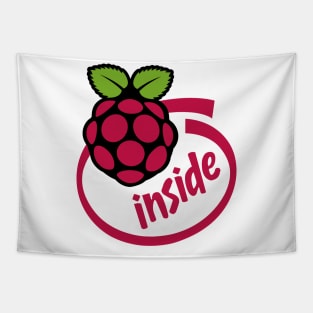 Raspberry Pi Retro Intel Mashup Logo Tapestry