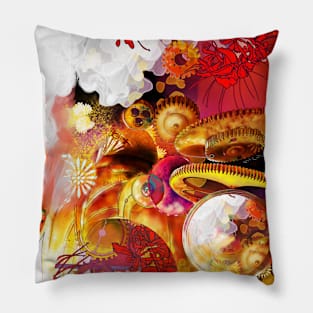 ODE Vertical: Gears and Flowers Pillow