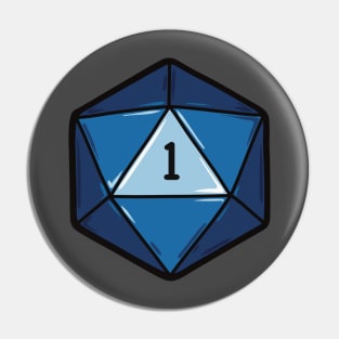 Blue D20 Dice Pin