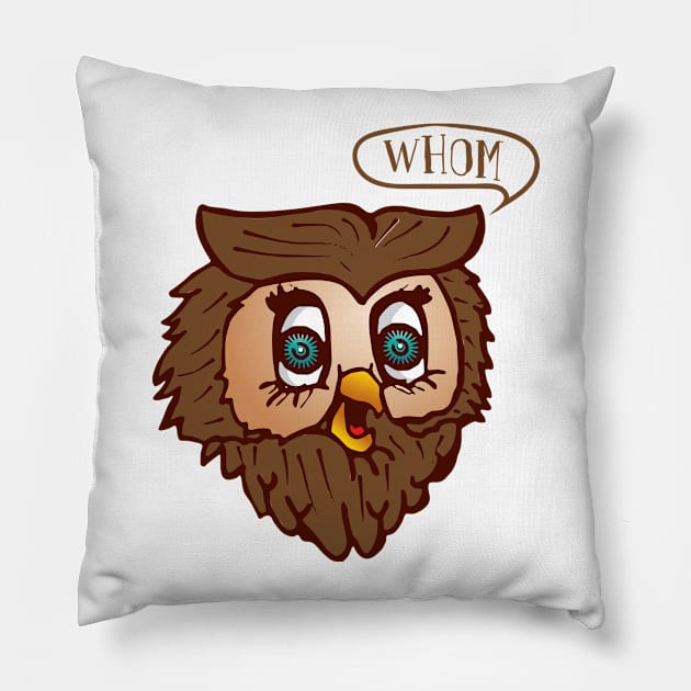 OWL WHOM' Teacher Owl Pillow by ourwackyhome