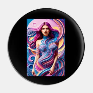 Abstract Composition Fashion Style Female Model Pin