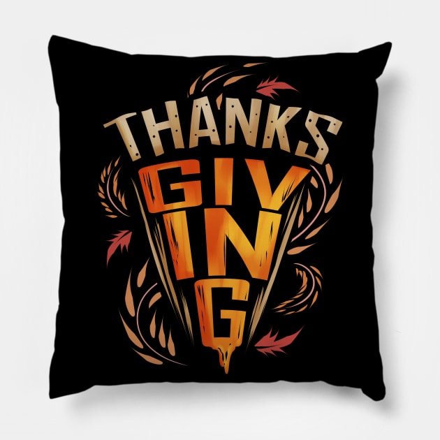 Thanks Giv In G Modern Logo For Thanksgiving Pillow by SinBle