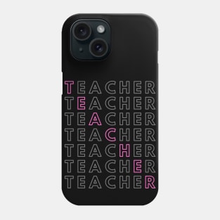 Teacher Grid Word Art Phone Case