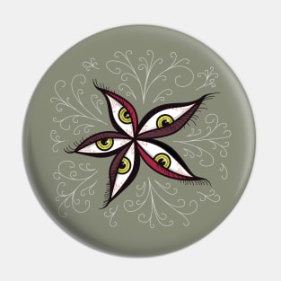 Tired Green Eyes Flower Pin