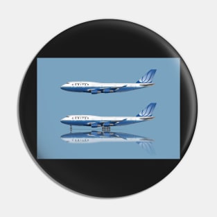 United 747-400 Blue Tulip Pin