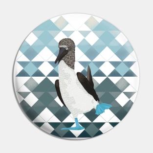 Booby Bird on Geometric Pattern Pin