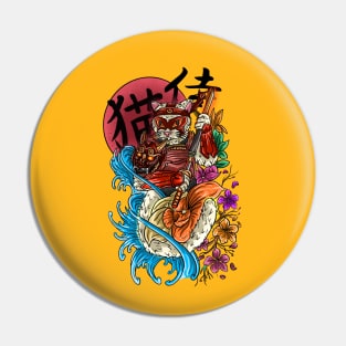 Neko Samurai Pin