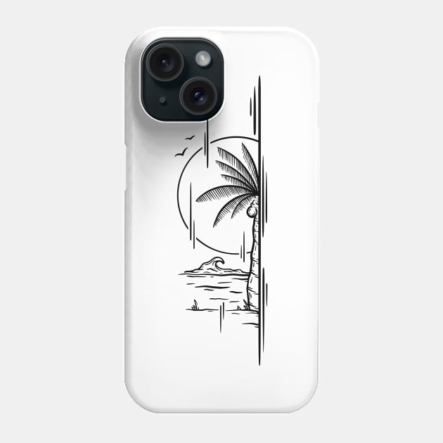 Halfway to Paradise Phone Case by P7 illustrations 