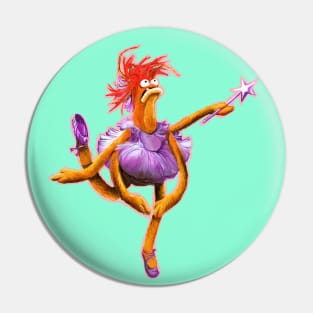 Prawn Lake - Pepe the King Prawn Ballerina Illustration Pin