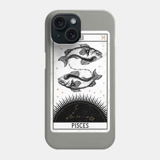 Pisces Distressed Goth Tarot Zodiac Sign Phone Case