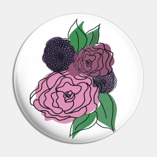 Purple and Violet Flowers Pin