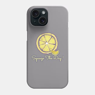 Squeeze The Day Yellow Lemon White Themed Phone Case