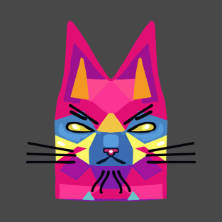 Geometric Villain Cat Pointy Ears T-Shirt