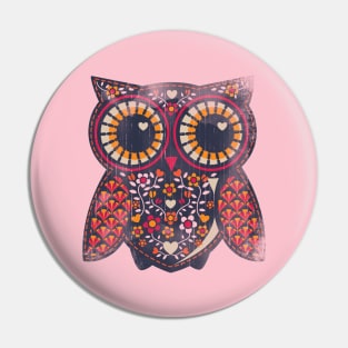 Cute floral owl Pin