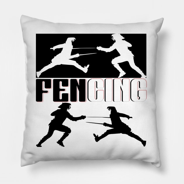 fencing sport Pillow by GuettoUnderClothing