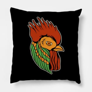 Rooster Flash Tattoo Pillow