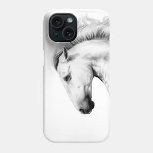 white Lusitano Horse Phone Case