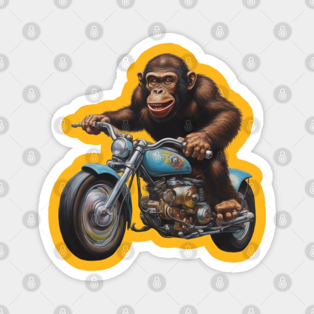 Ape on Motorcycle Magnet by CS77