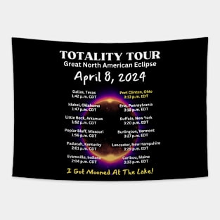 Back Printed Port Clinton Ohio Great American Eclipse Tour April 8, 2024 Tapestry