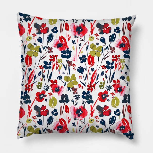 Ink floral Pillow by Remotextiles