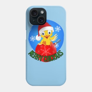 Funny Little Santa Chick wishing everyone a Merry Chickmas Christmas Phone Case