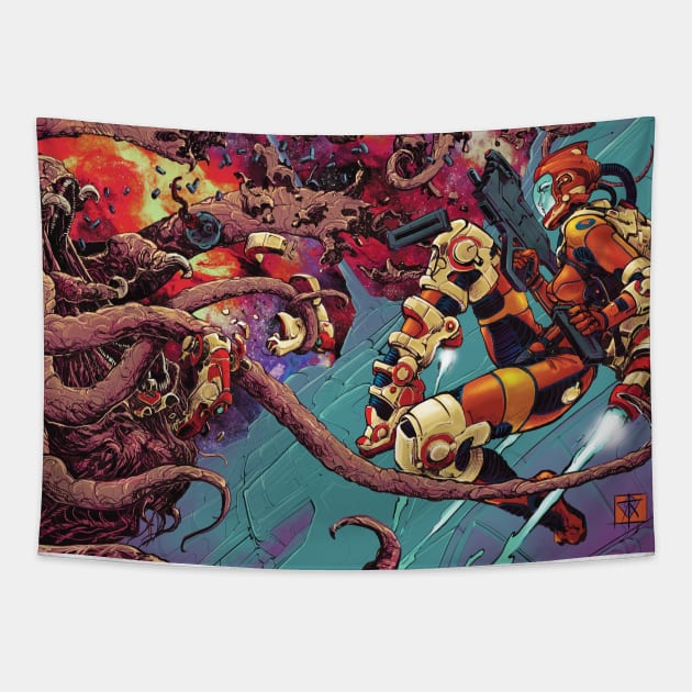 Bad space encounter Tapestry by atomcyber