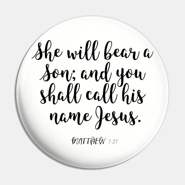 Matthew 1:21 Christmas Scripture Pin by gatherandgrace